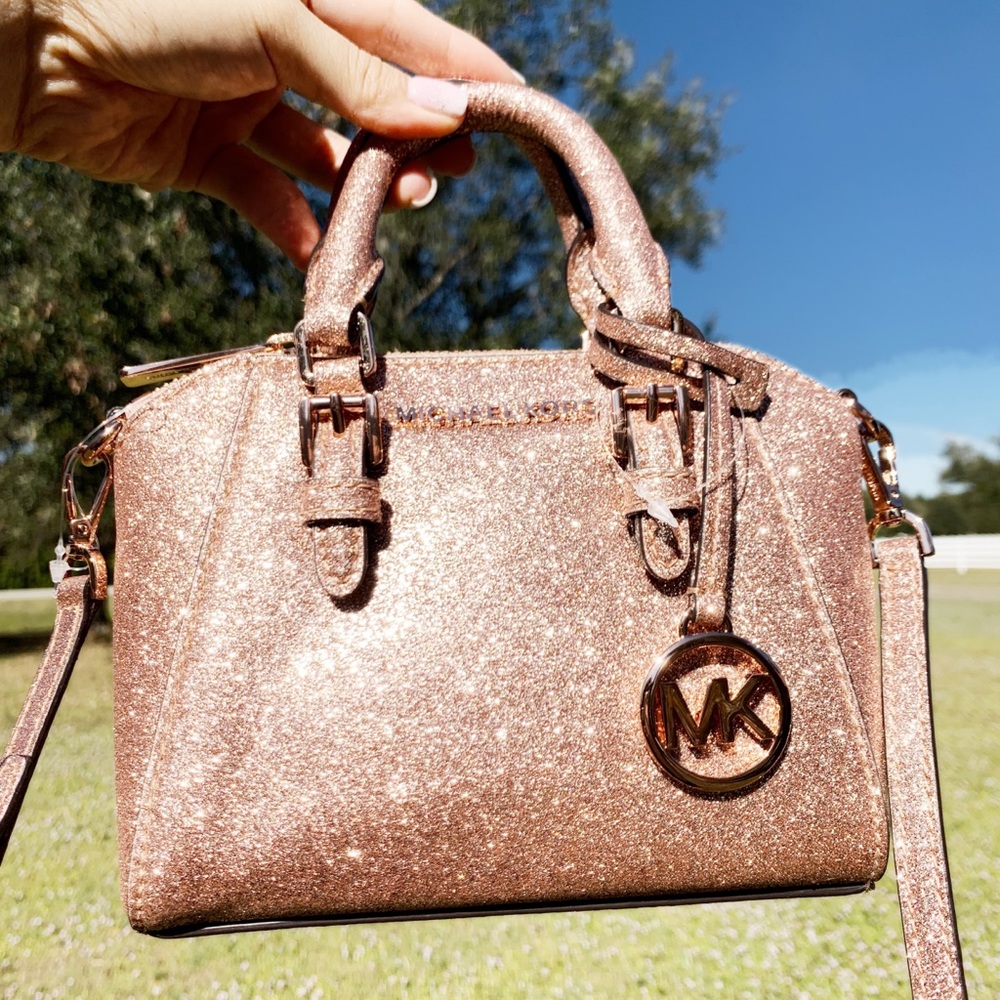 Michael Kors mini crossbody rose gold glitter - Picture 2 of 3